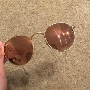 Pink Reflective Round Ray-Bans